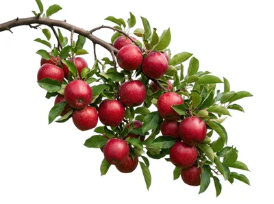 Red Apples Hanging From A Fruit Tree Branch