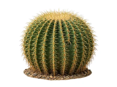 Golden Barrel Cactus Isolated On White Background
