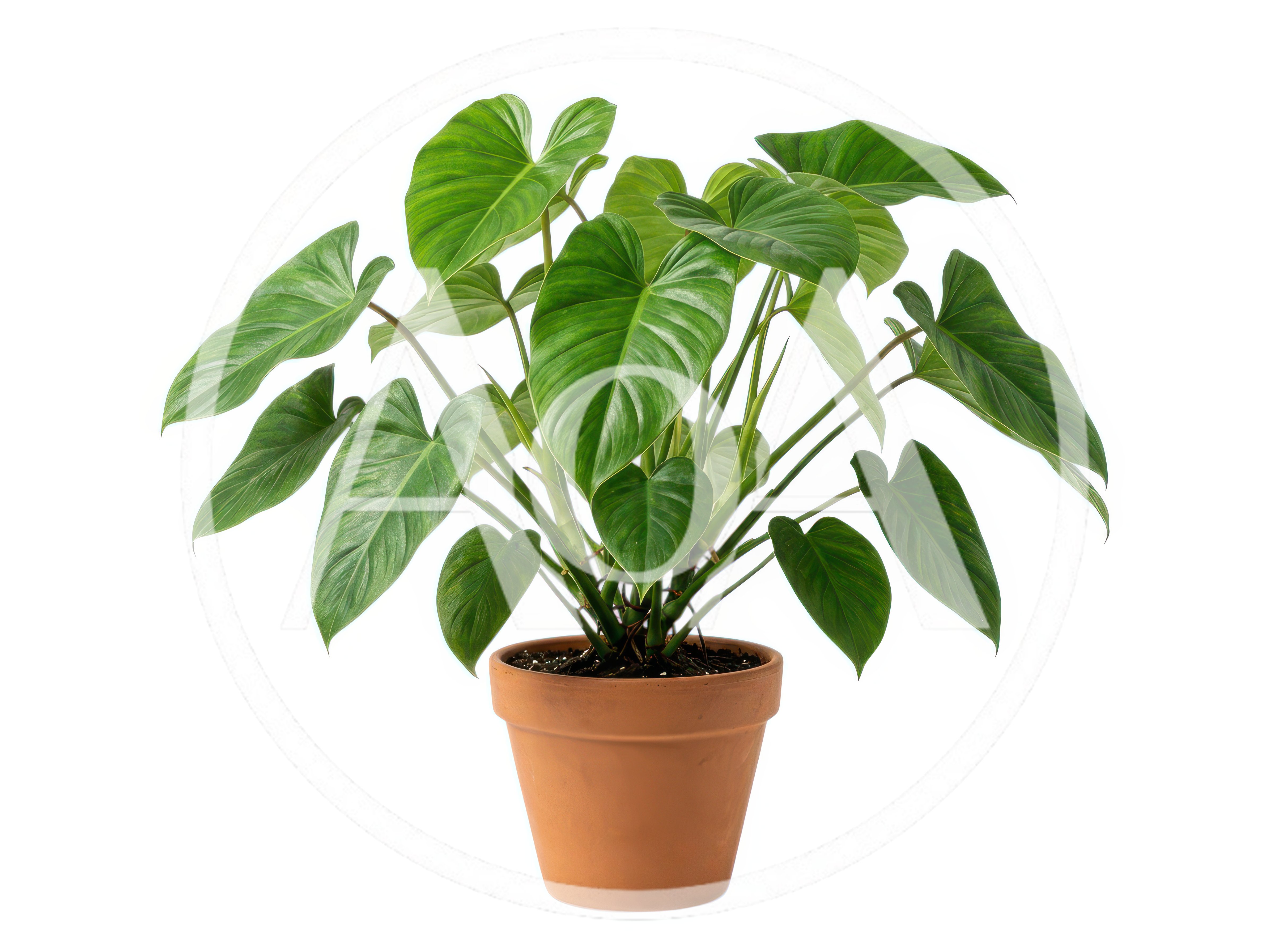 Potted Philodendron Plant Isolated On White Background