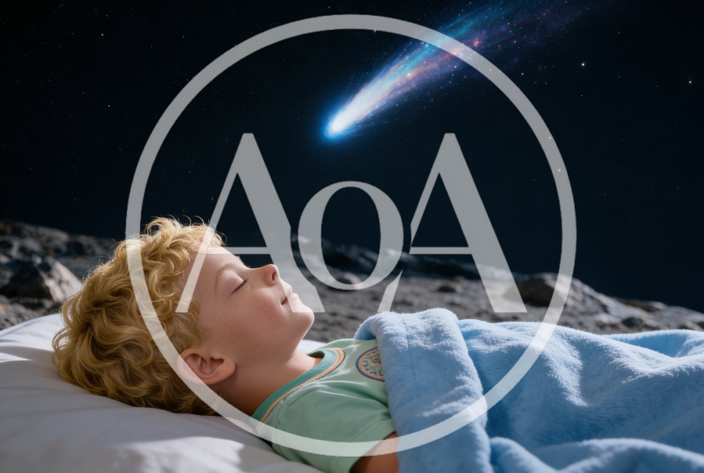 The Little Prince sleeping on his asteroid