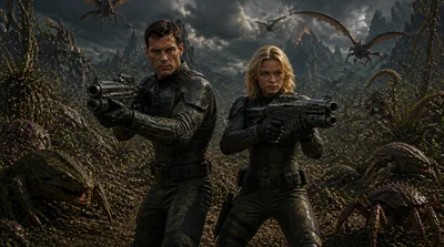 Jason dinAlt and Meta, main characters of sci-fi novel Deathworld by Harry Harrison