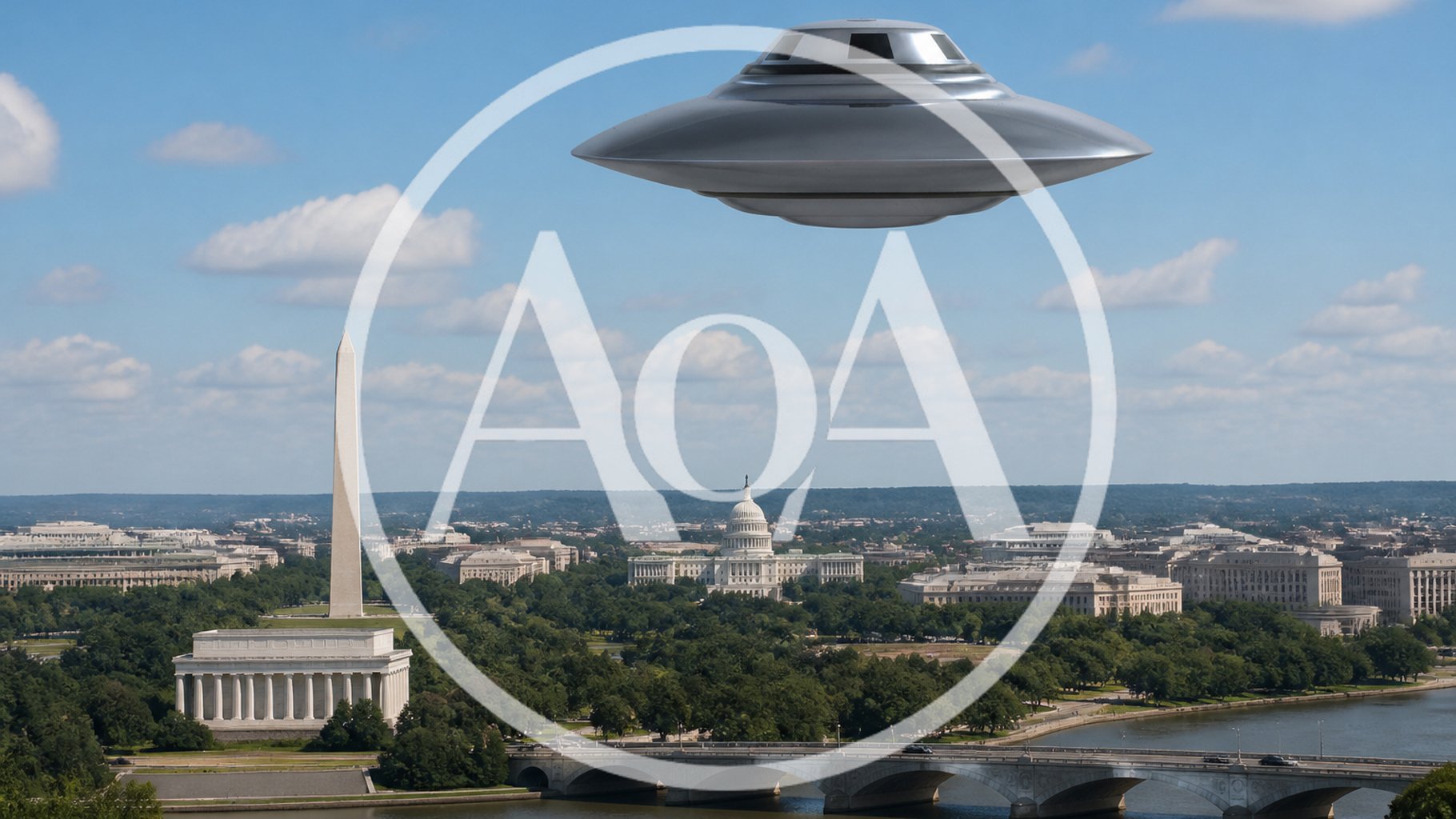 UFO Flying Over Washington DC Skyline