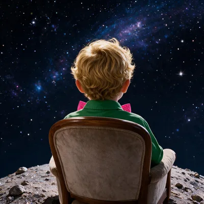 The Little Prince on his asteroid