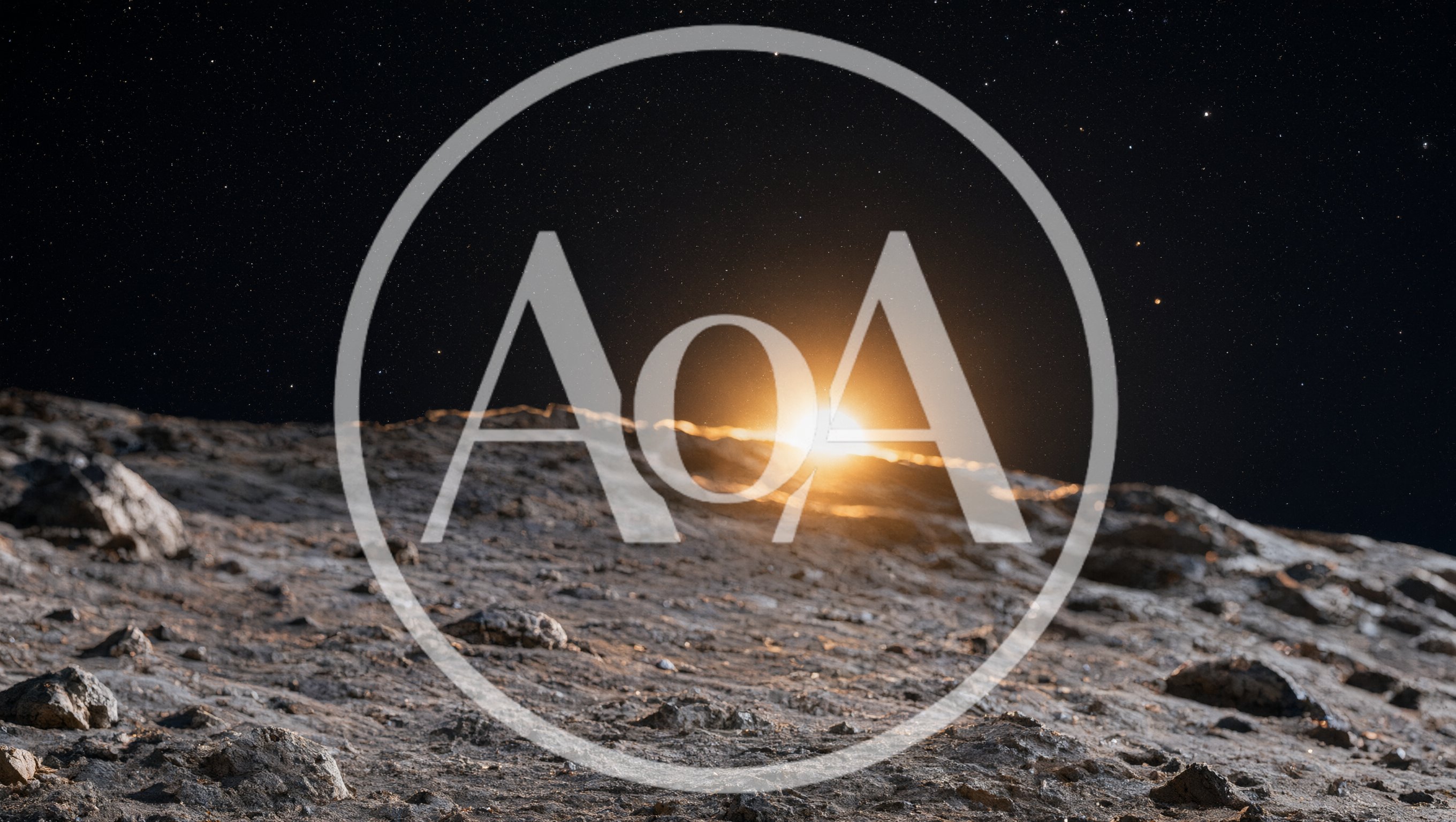 sunset on an asteroid, space scene