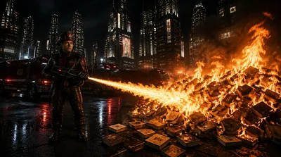 Guy Montag, a protagonist character of dystopian sci-fi story Fahrenheit 451 by Ray Bradbury