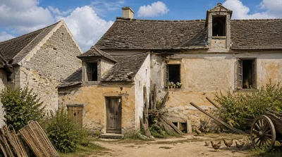 French village, 17th century, medieval France