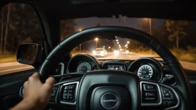 Driving A GMC Denali At Night On A Highway
