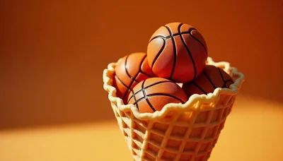 Basketballs Served In A Waffle Ice Cream Cone