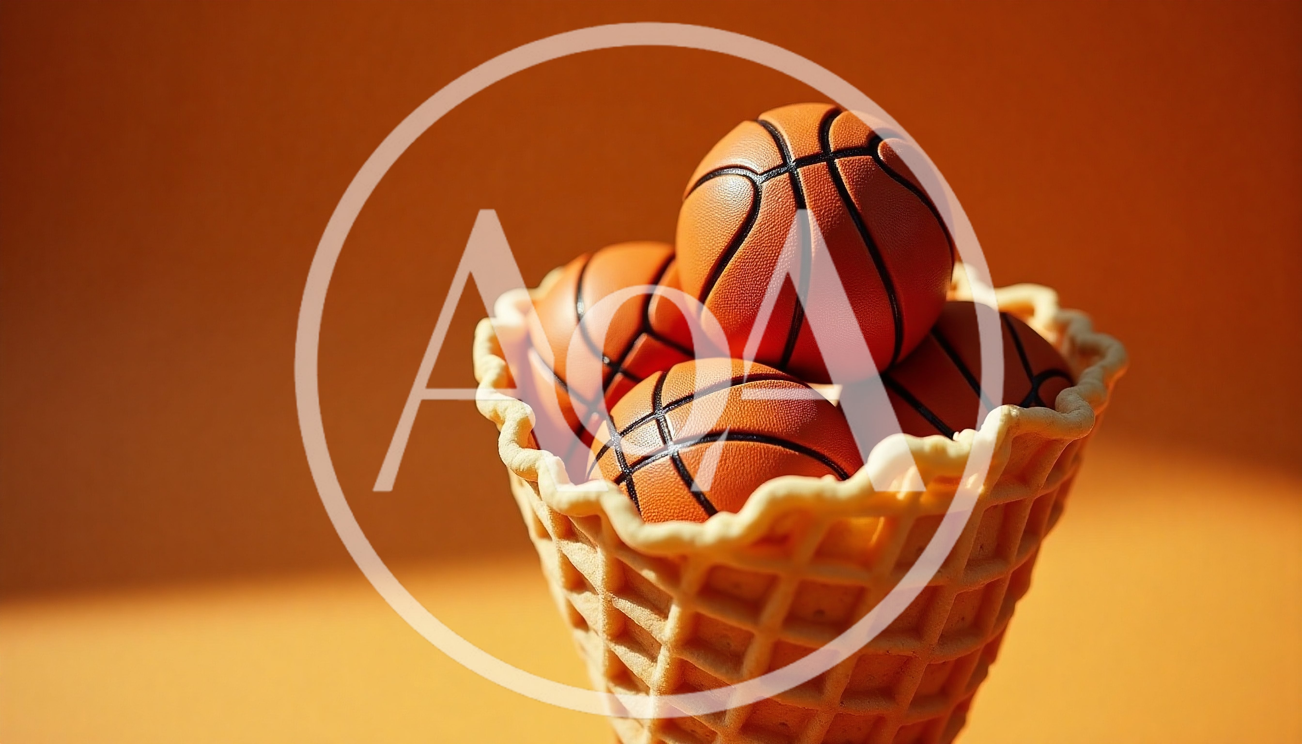 Basketballs Served In A Waffle Ice Cream Cone