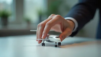 Business Person Playing With A Model Airplane