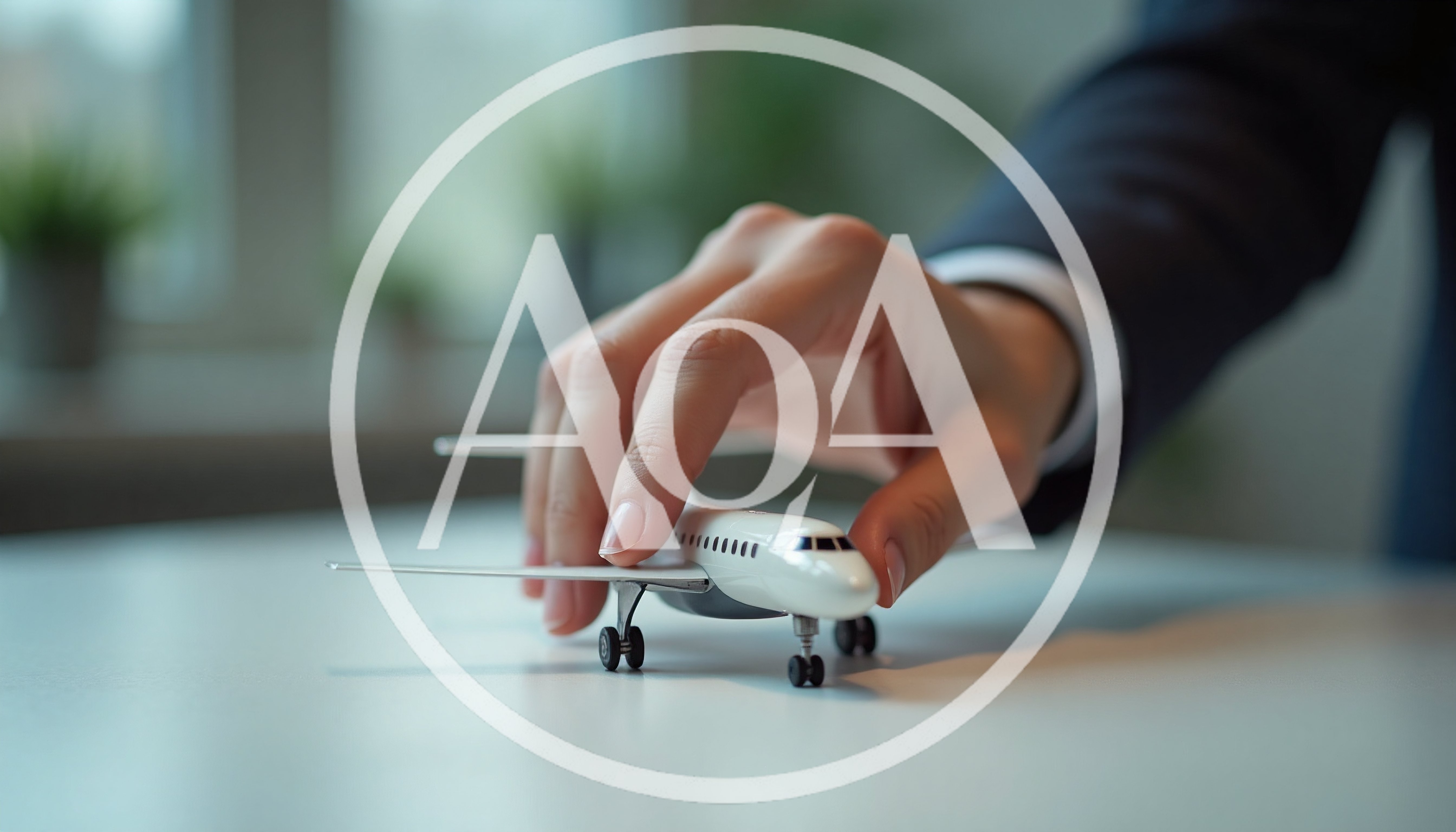 Business Person Playing With A Model Airplane