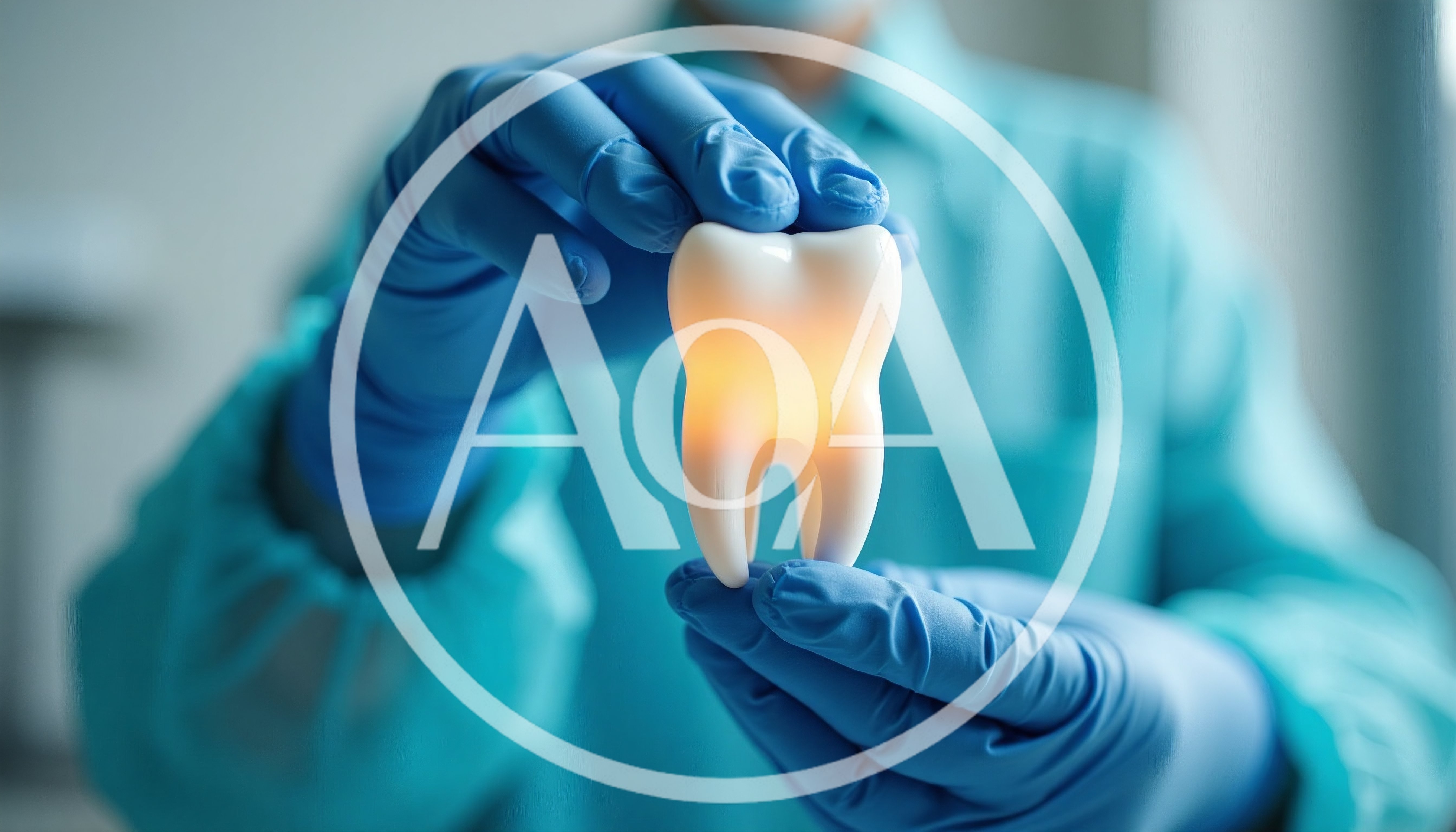 Dentist Holding A Glowing Anatomical Tooth Model
