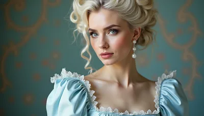 Portrait Of A Young Woman In Historical Regency Attire