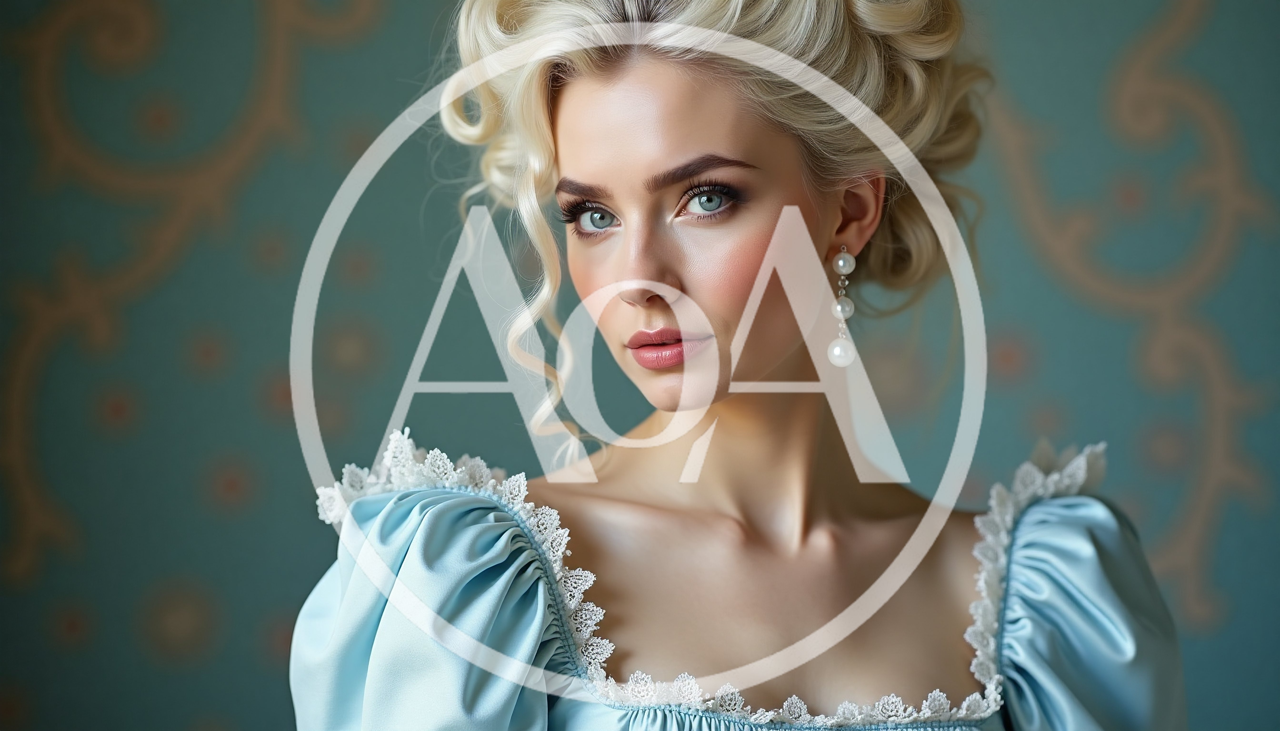 Portrait Of A Young Woman In Historical Regency Attire
