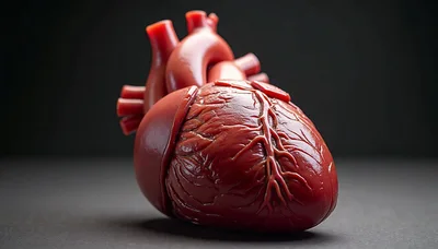 Anatomical Human Heart Model On Dark Background