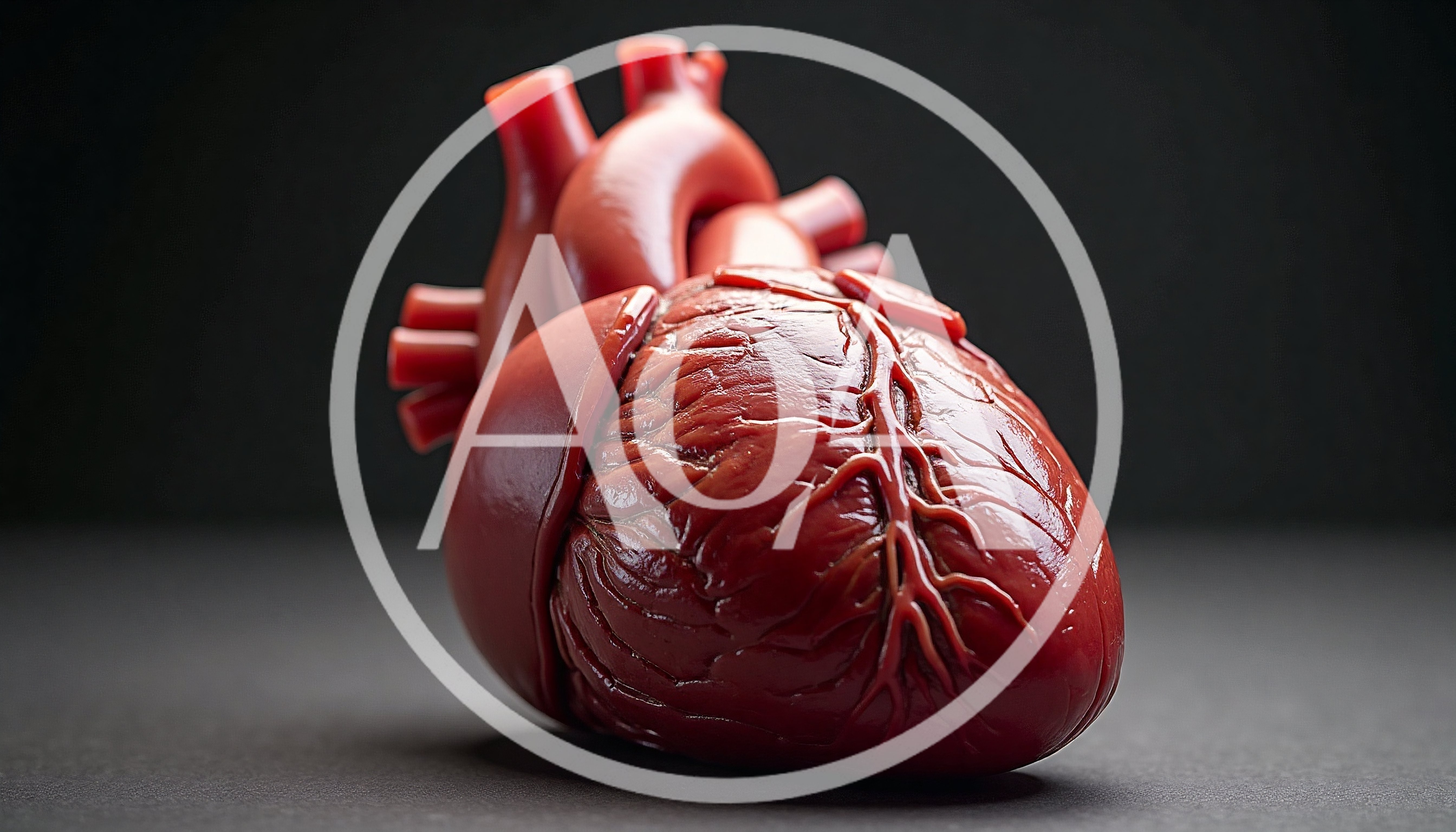Anatomical Human Heart Model On Dark Background