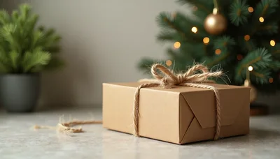 Brown Paper Gift Box With Twine Bow