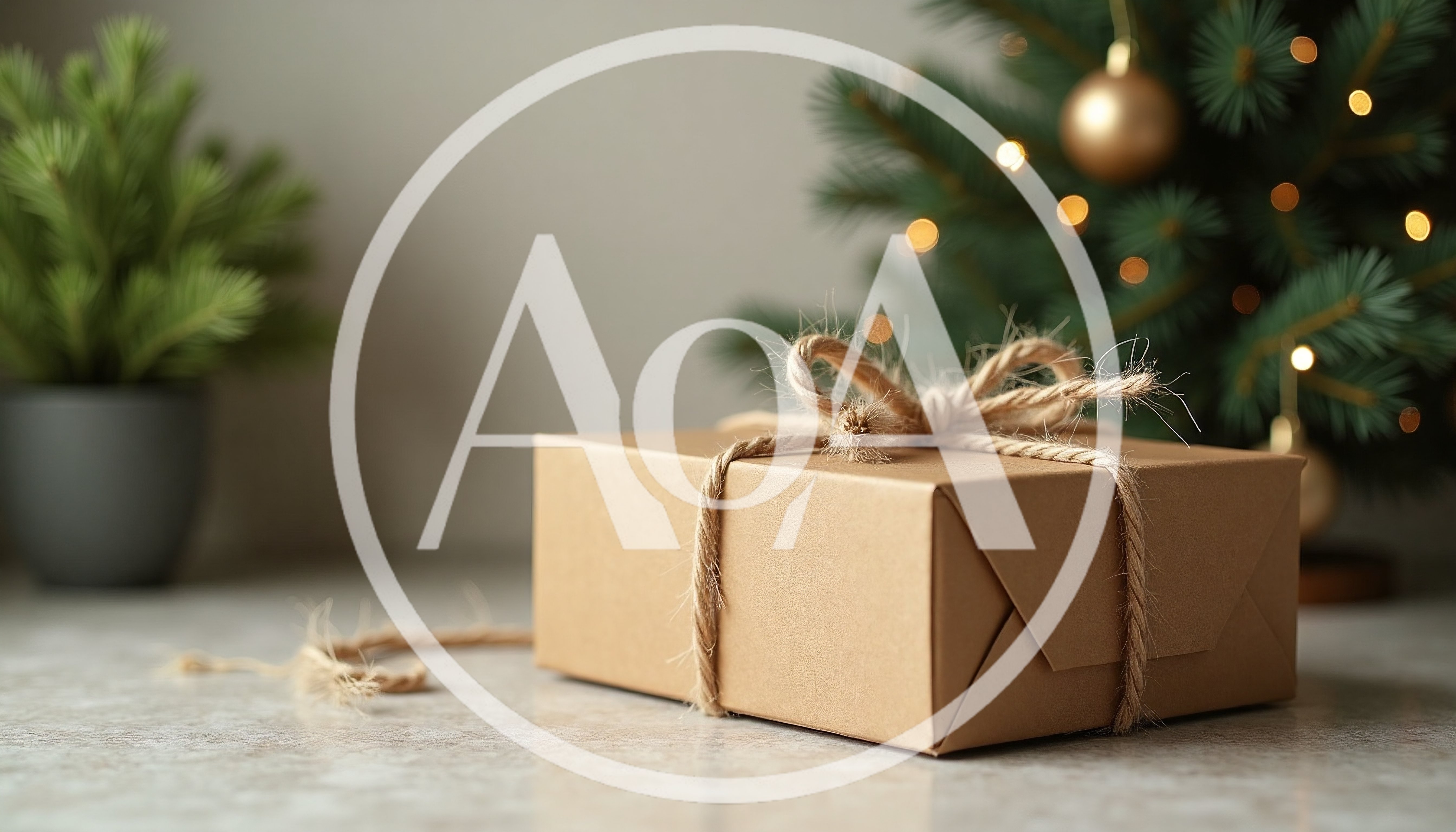 Brown Paper Gift Box With Twine Bow
