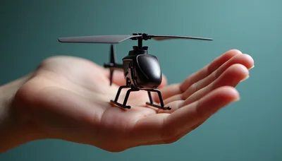 Small Toy Helicopter Held In Human Hand