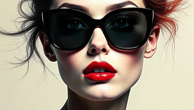 Portrait Of A Stylish Woman Wearing Black Sunglasses
