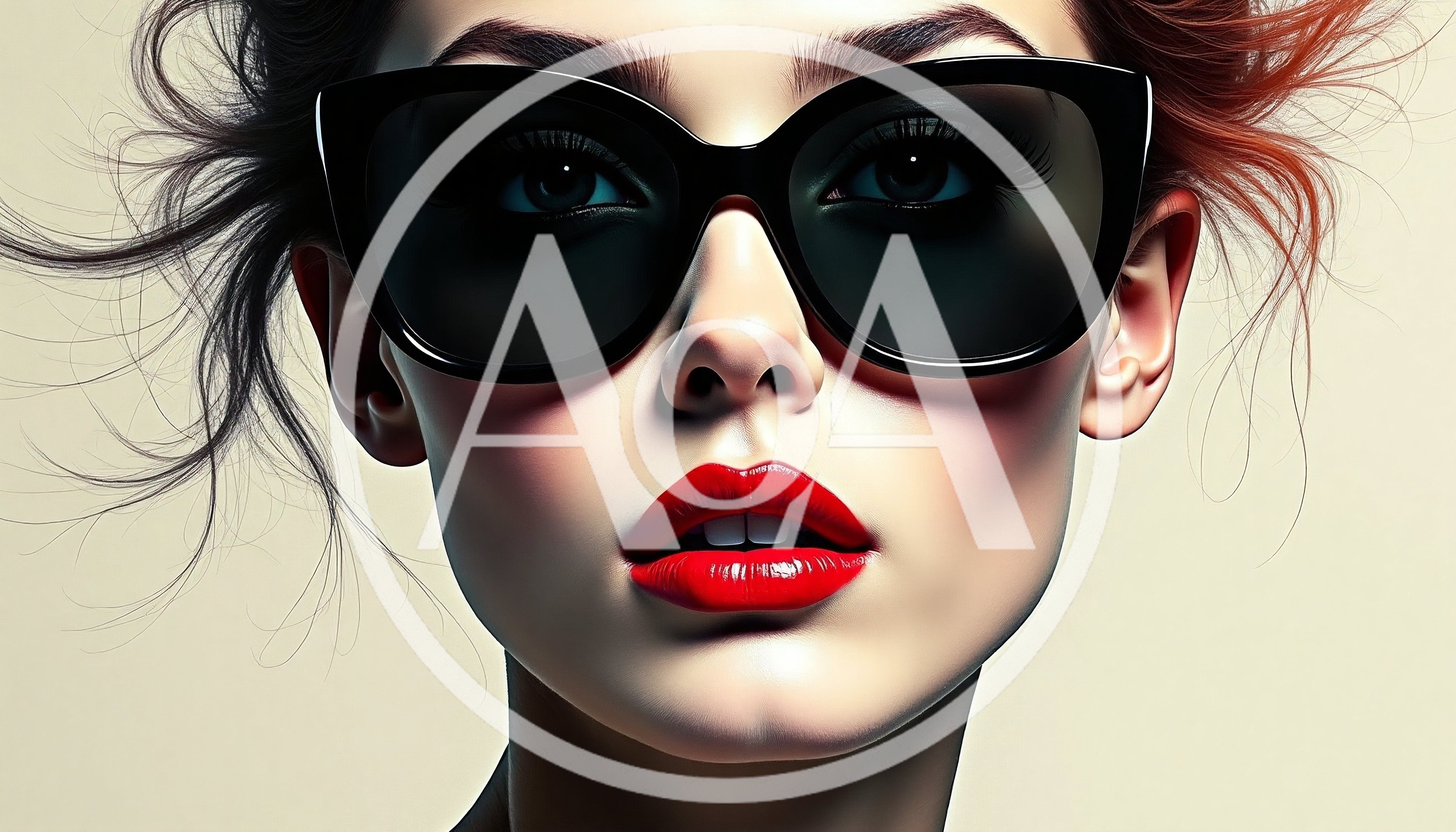 Portrait Of A Stylish Woman Wearing Black Sunglasses