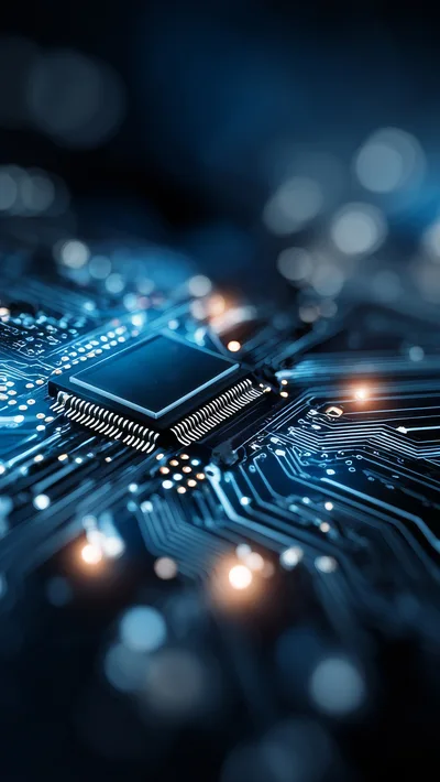 Macro View Of A Central Processing Unit On Circuitry