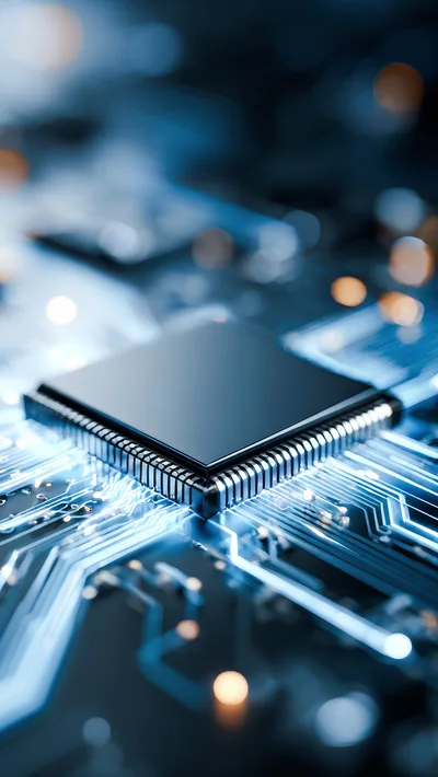 Central Processing Unit On A Futuristic Circuit Board