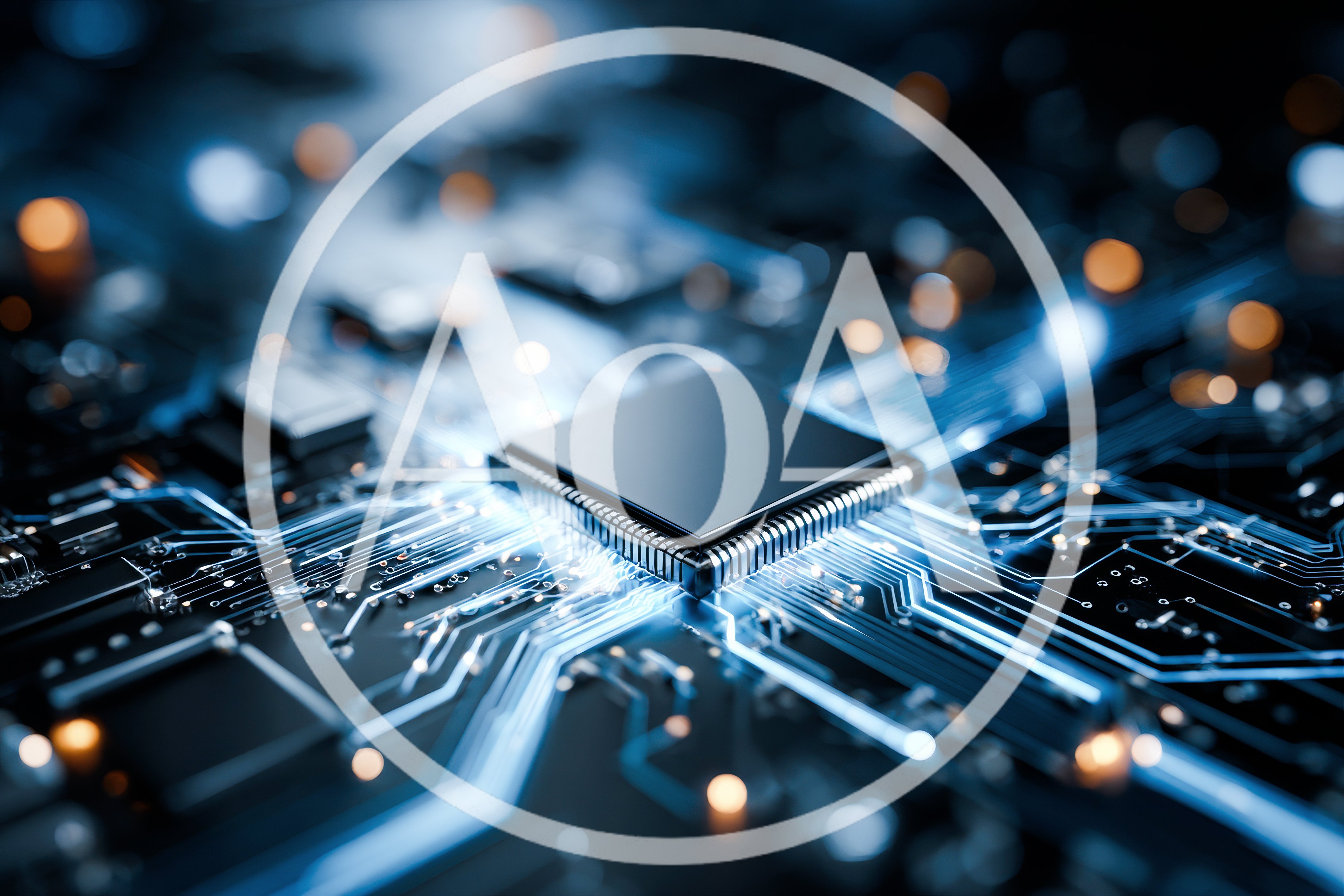 Central Processing Unit On A Futuristic Circuit Board