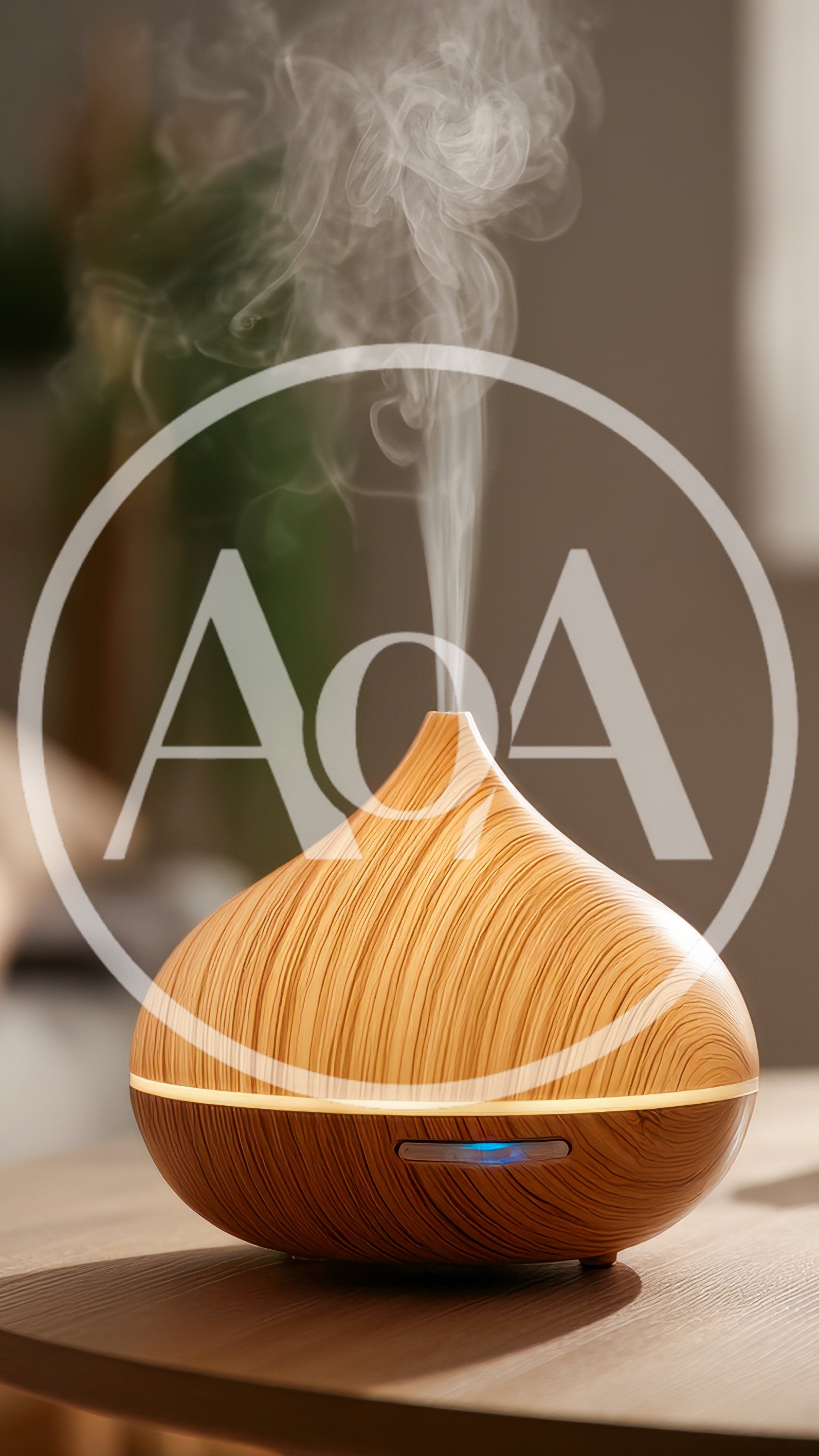 Wood Grain Essential Oil Diffuser Emitting Mist