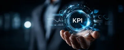 Business Professional Holding Digital KPI Hologram Interface