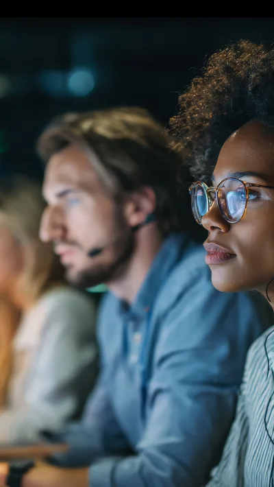 Diverse Customer Support Team Working In Modern Office