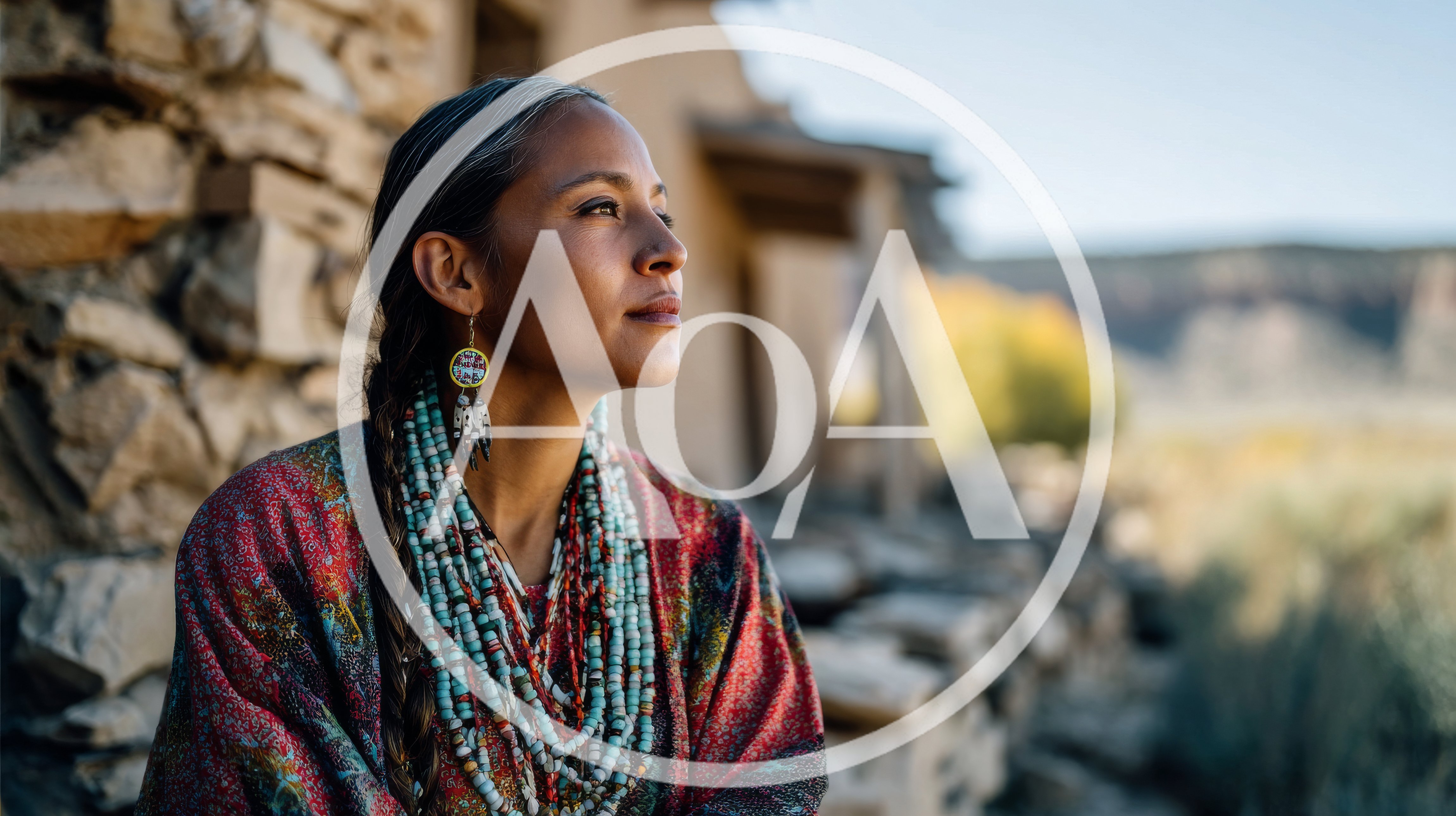 Indigenous Woman Wearing Traditional Jewelry Outdoors