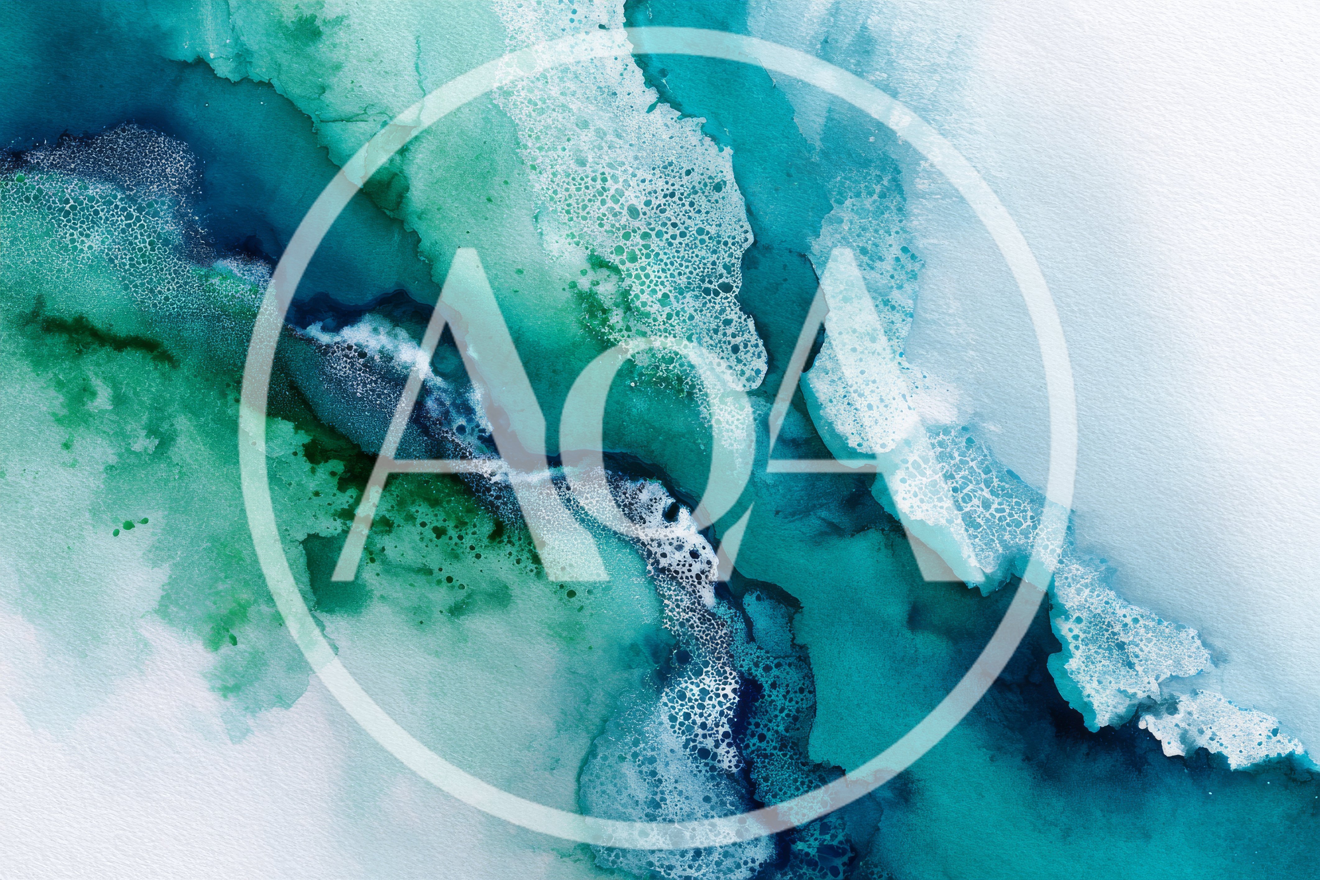 Abstract Teal And Green Alcohol Ink Texture Background