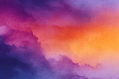 Abstract Watercolor Background With Purple And Orange Gradient