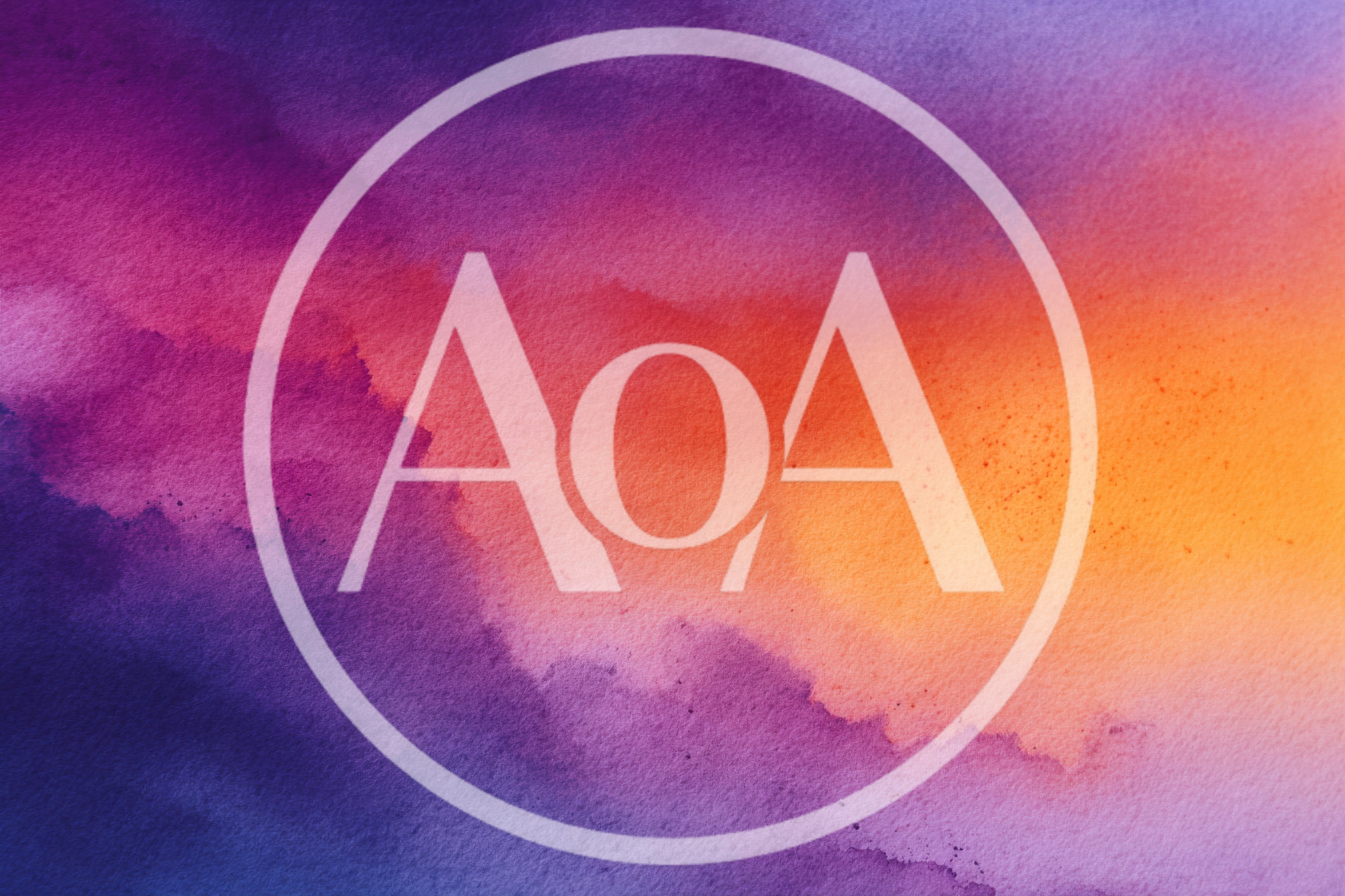 Abstract Watercolor Background With Purple And Orange Gradient