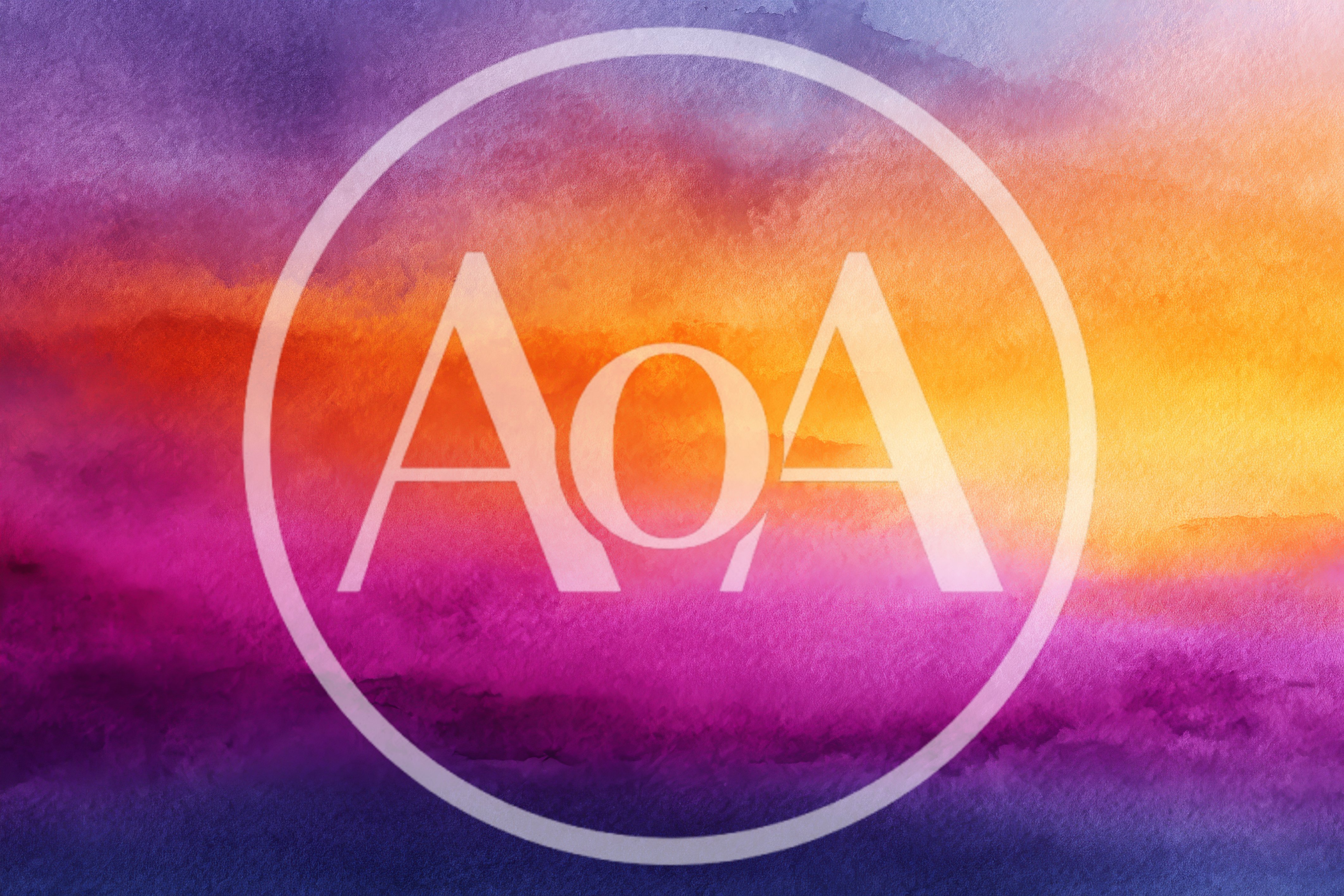 Abstract Watercolor Background With Vibrant Sunset Gradient