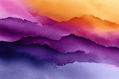 Abstract Watercolor Background With Layered Purple And Orange Tones