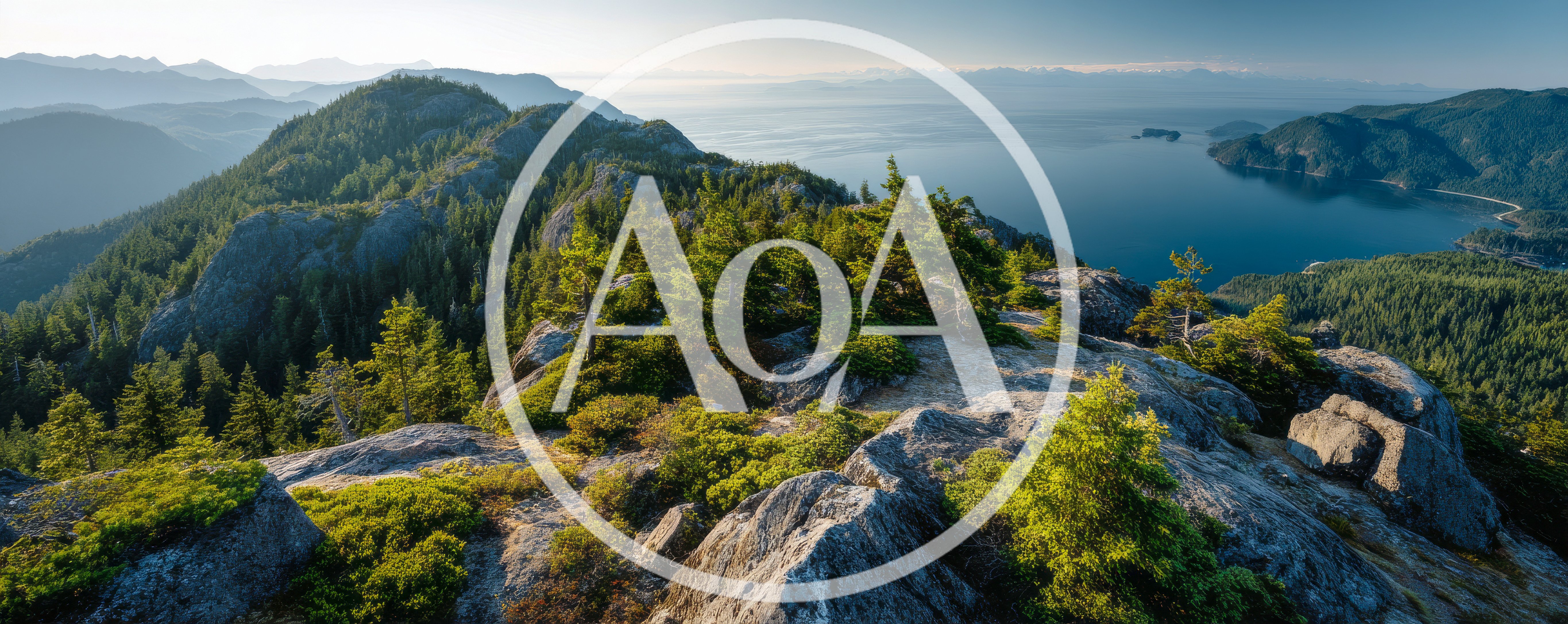 Panoramic View Of Coastal Mountain Ridge And Ocean