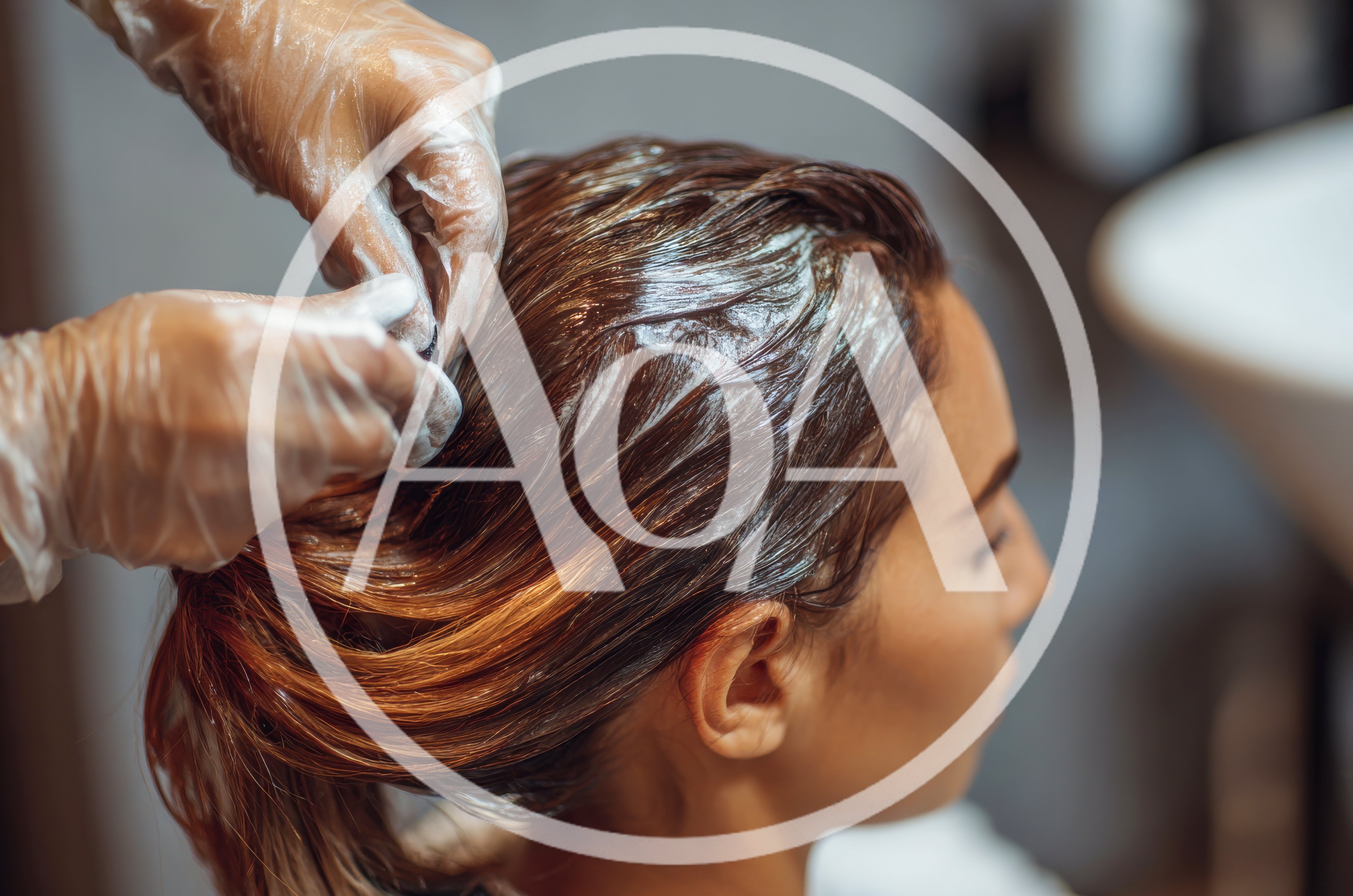 Professional Hairdresser Applying Dye To Client Hair
