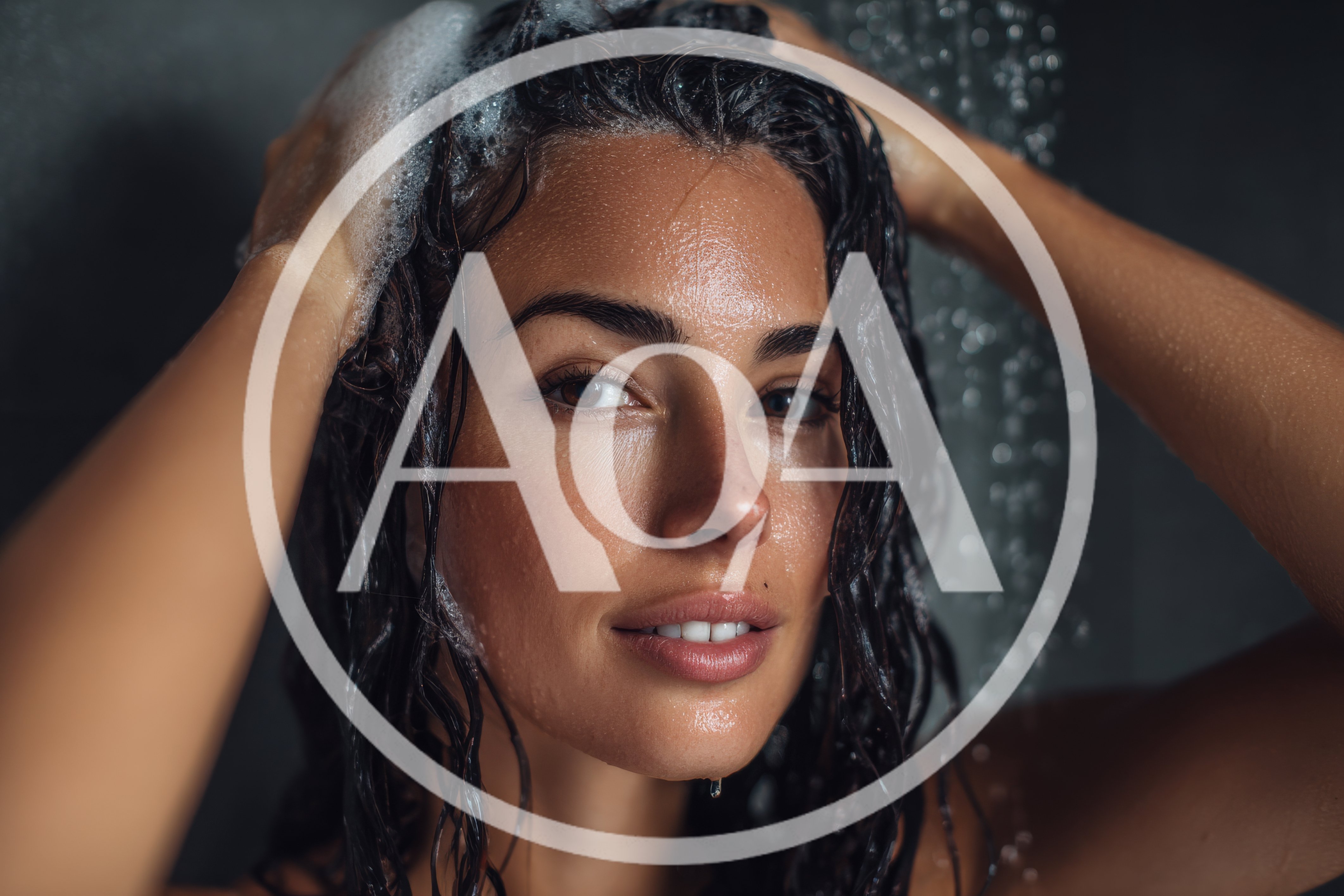 Beautiful Woman Washing Hair In The Shower