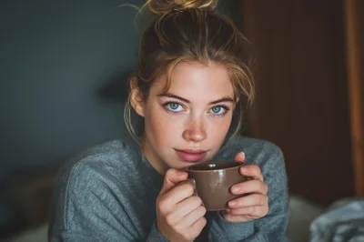 Young Woman Holding A Coffee Mug