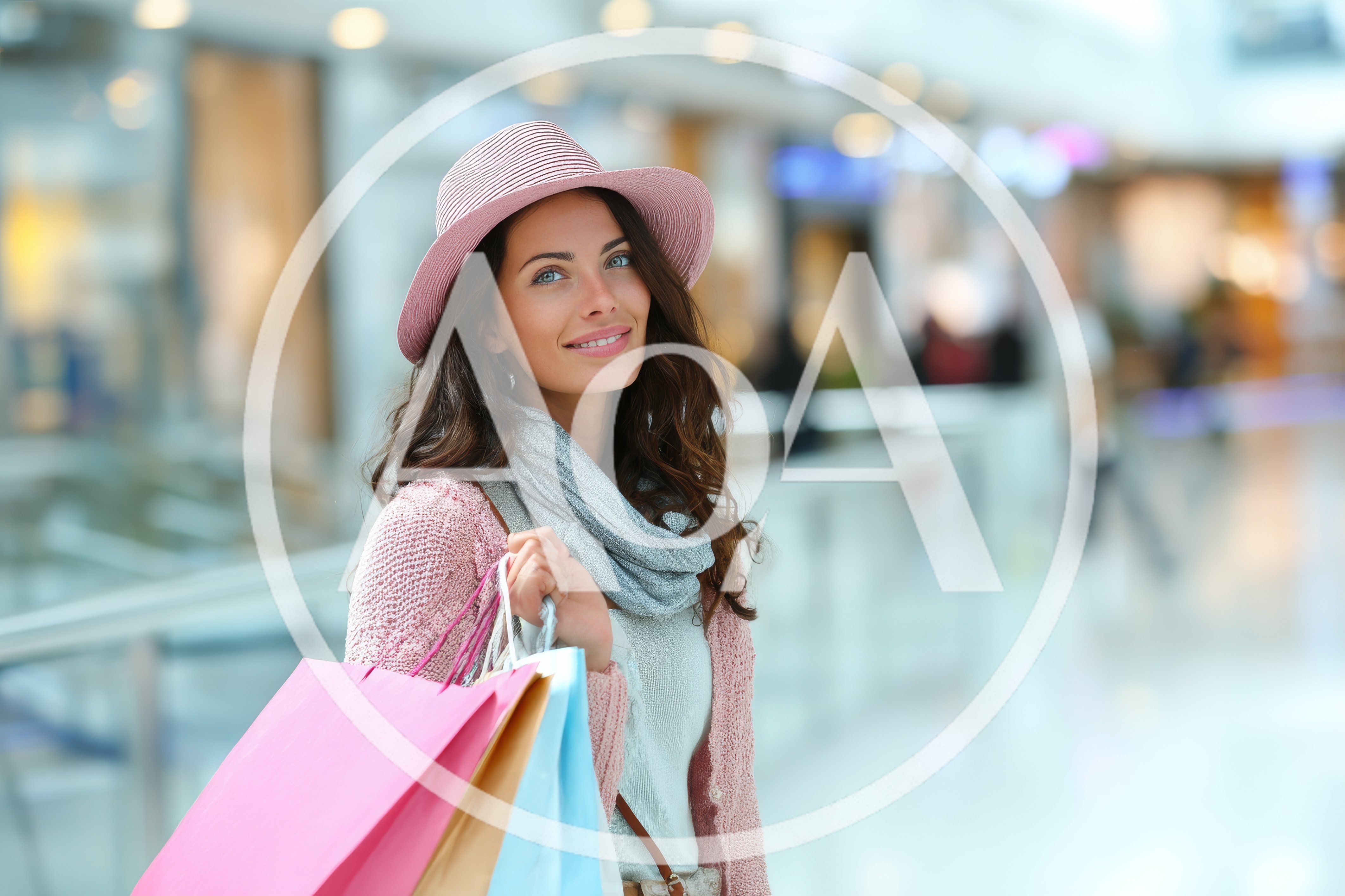 Young Woman Shopping In A Modern Mall