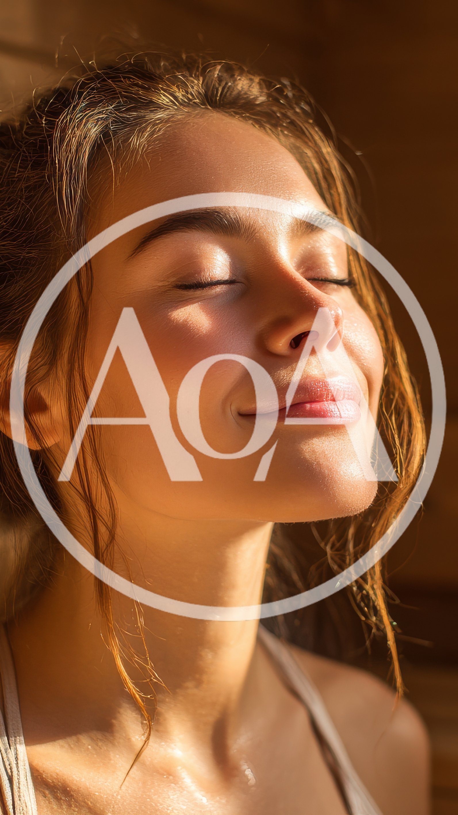 Young Woman Enjoying Warm Sunlight On Her Face