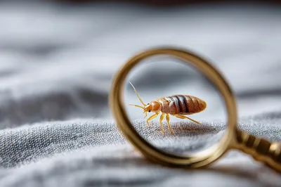 Bed Bug Viewed Through A Magnifying Glass