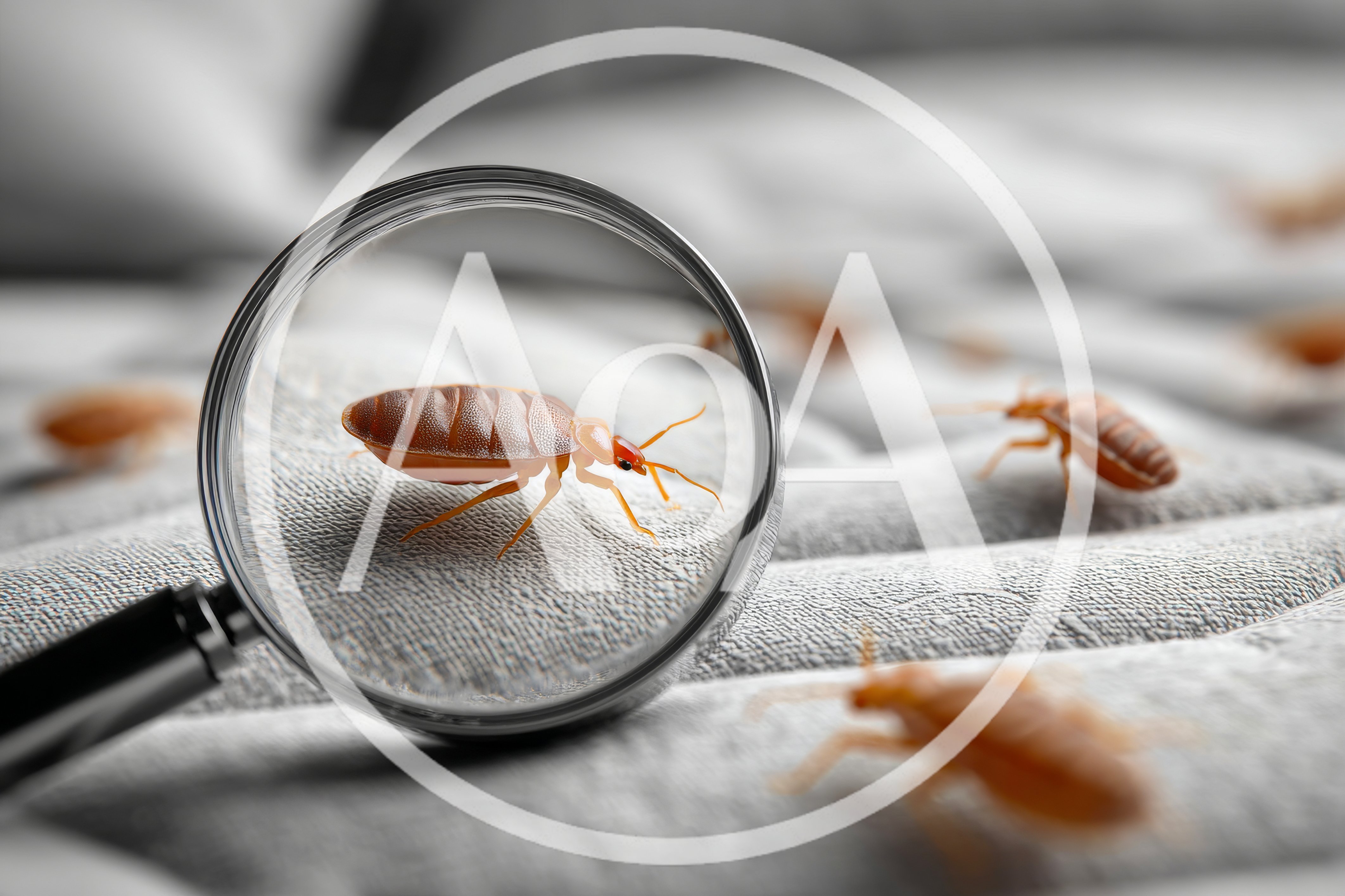Bed Bugs Infestation Viewed Through A Magnifying Glass