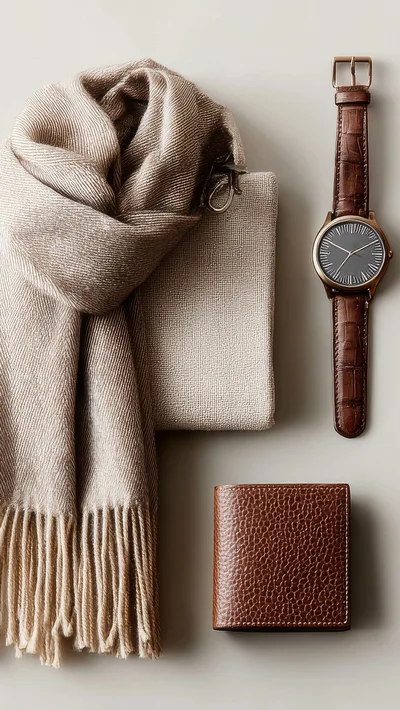 Flat Lay of Luxury Men Accessories