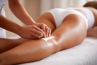 Professional Leg Waxing Treatment In A Spa