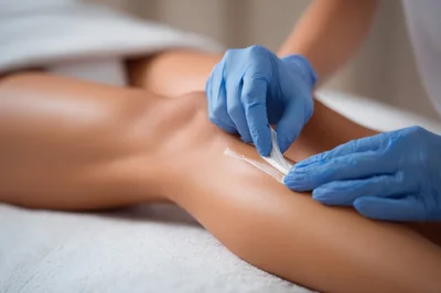 Professional Leg Waxing Treatment In A Spa