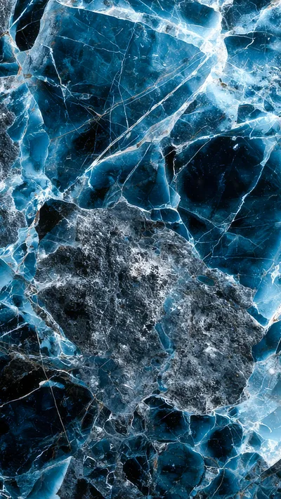 Abstract Blue Marble Texture With Deep Veins