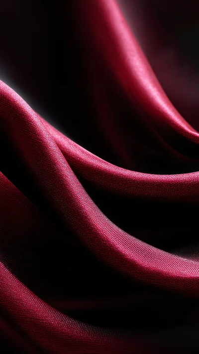 Abstract Red Silk Fabric Waves Background
